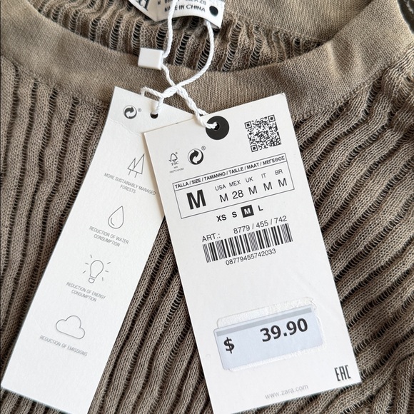 Zara Taupe Ribbed Knit Sweater - Picture 3 of 3